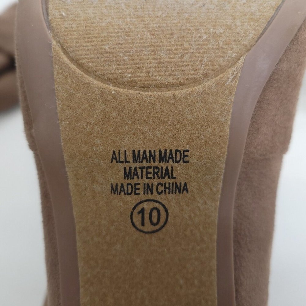 My Delicious Shoes Women Over the Knee Boot Taupe Faux Suede Pull On Tie Calf 10 - Picture 12 of 12